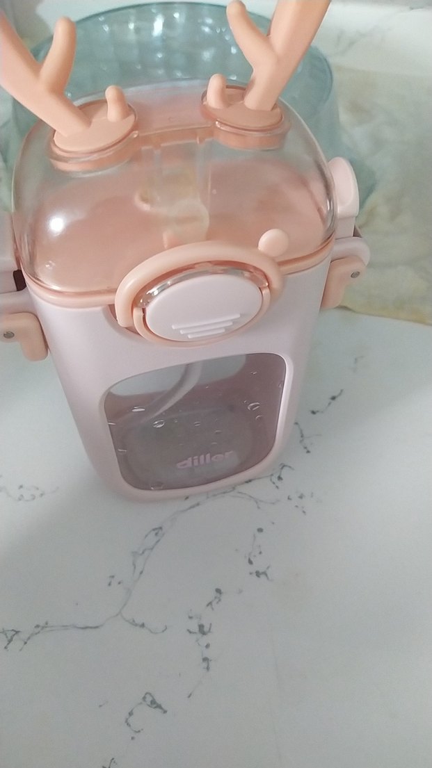 Pembe Çocuk Termos Şişesi Antilop Figürlü - Görsel 4