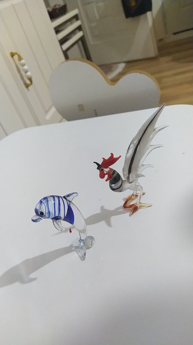 Renkli Cam Denizanası ve Kuş Figürleri - Görsel 2