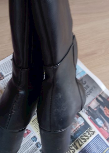 Siyah suni deri çizme - Görsel 7