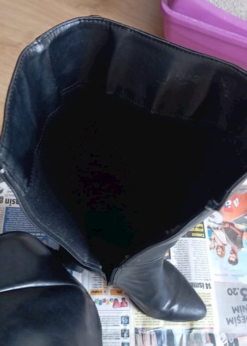 Siyah suni deri çizme - Görsel 5