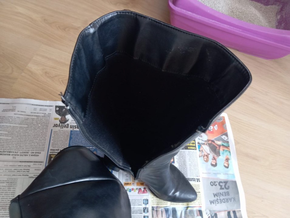 Siyah suni deri çizme - Görsel 5