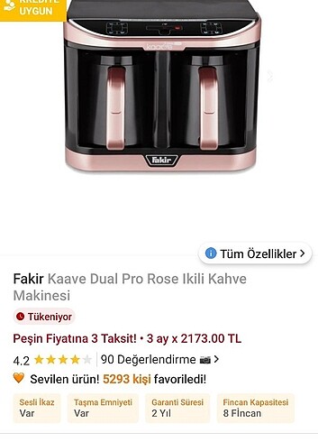 Fakir Dual Kahve makinesi