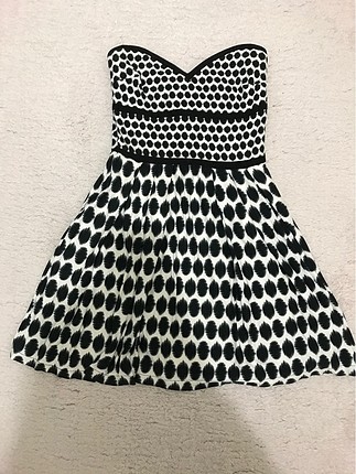 Mango straplez mini elbise