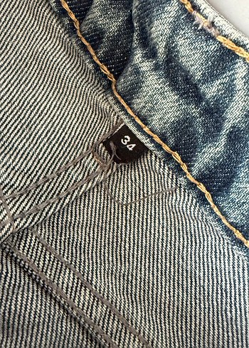 s Beden Mavi soluk efekt vintage yüksek bel Wide leg jeans