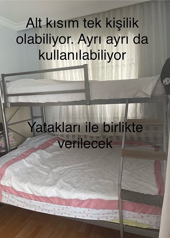 Diğer Gri Metal Çift Katlı Ranza (YER İZMİR DİKİLİ)