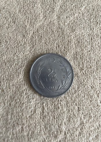 Gri Vintage 2,5 Lira Madeni Para Rozeti - Görsel 3