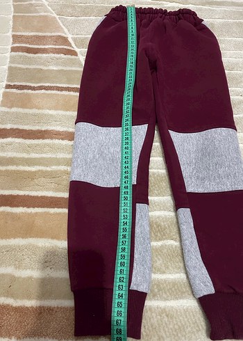 Bordo Gri Fermuarlı Erkek Eşofman Altı - Görsel 3