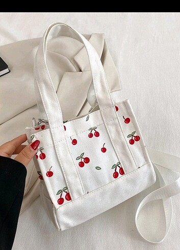 Cherry Kanvas Tote Çanta