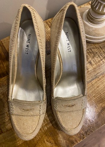 Bej Keten Kadın Dolgu Topuk Espadril - Görsel 2