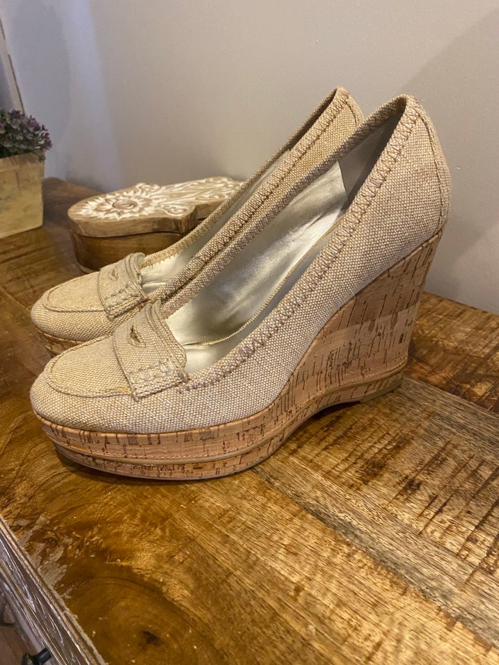 Bej Keten Kadın Dolgu Topuk Espadril - Görsel 3