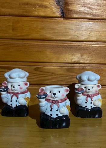 Beyaz Aşçı Temalı Ayı Biblo Seti - Görsel 2