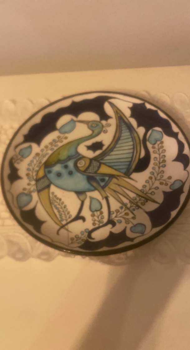 Bohem Kuş Desenli Seramik Tabak — görsel 2/3