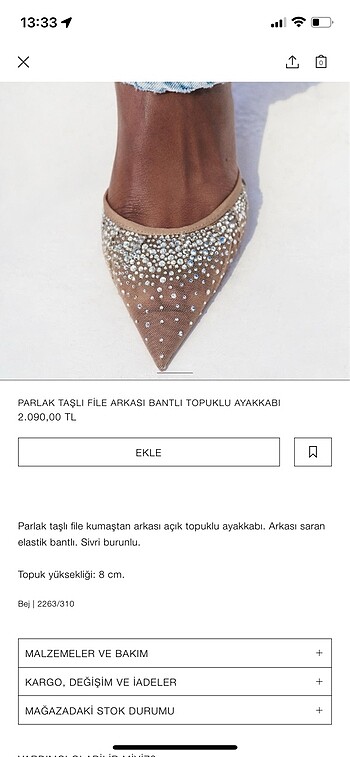 Zara Zara Parlak Taşlı Topuklu Ayakkabı