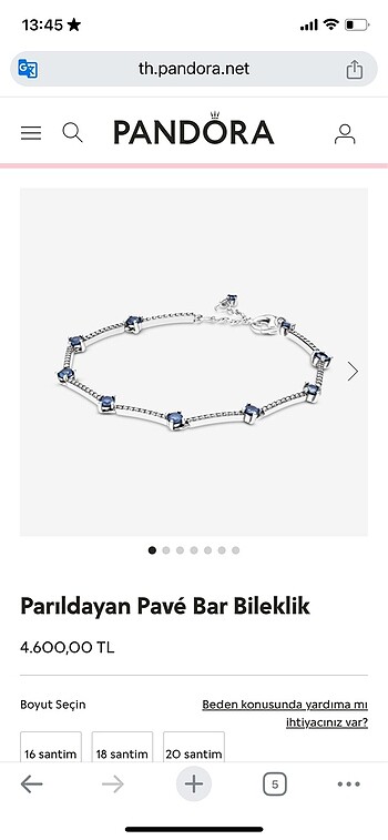 Pandora Pandora Parıldayan Pave Bar Bileklik