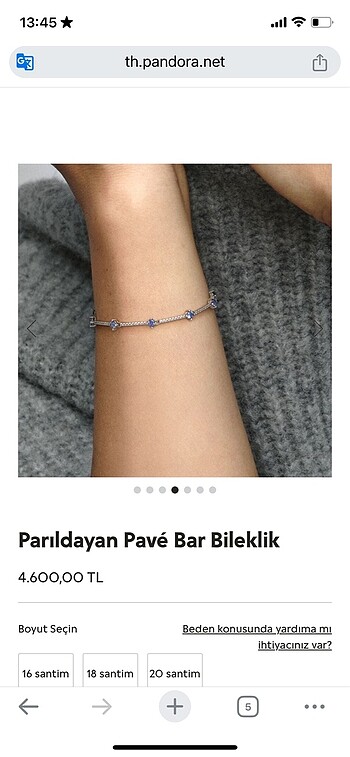  Beden mavi Renk Pandora Parıldayan Pave Bar Bileklik