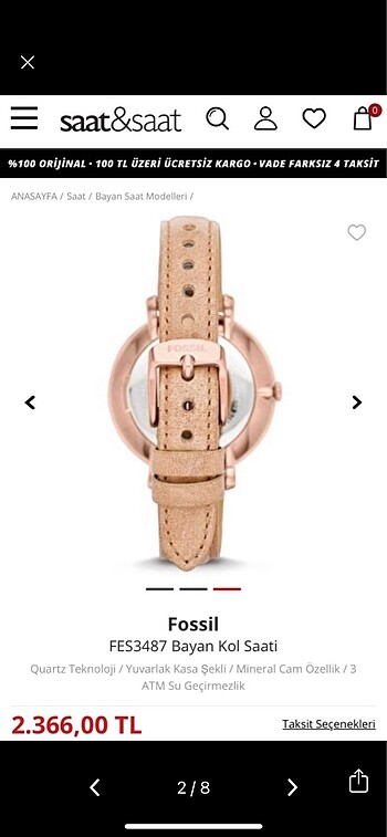 Beden camel Renk Fossil FES3487 Kadın Kol Saati