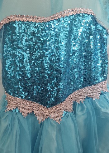 4 Yaş Beden mavi Renk Elsa Prenses kostüm