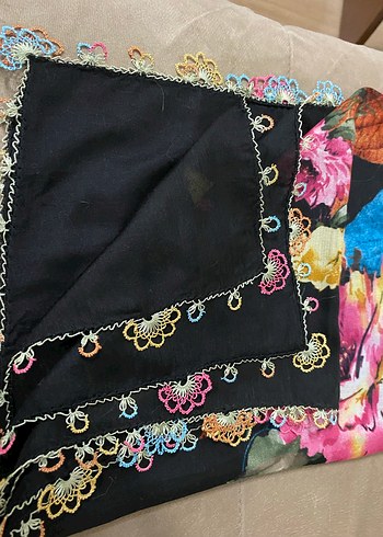 Zincir Detaylı Çok Renkli Bohem Kadın Fuları - Görsel 2