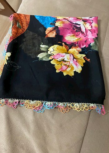 Zincir Detaylı Çok Renkli Bohem Kadın Fuları - Görsel 3