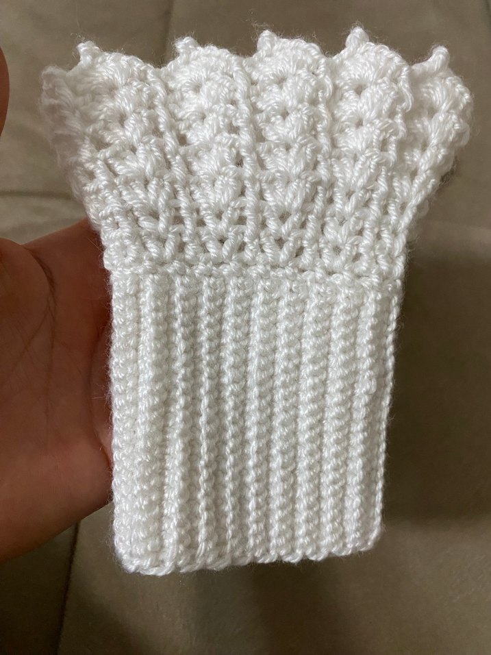 Dantel Detaylı Beyaz Örgü Kadın Eldiveni - Görsel 3