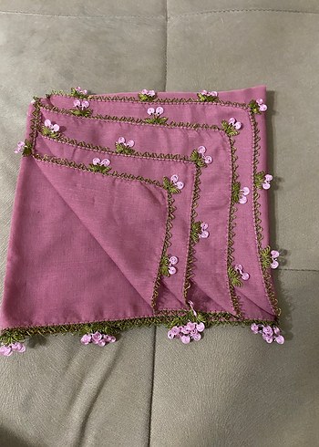 Dantel Detaylı Pembe Bohem Kadın Fuları - Görsel 3