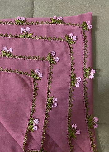 Dantel Detaylı Pembe Bohem Kadın Fuları - Görsel 2