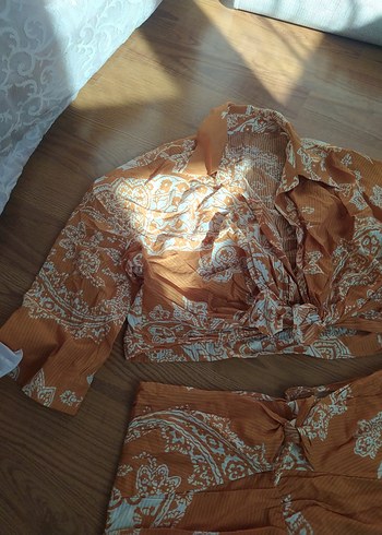 Bohem Uzun Kollu V Yaka Mini Elbise - Görsel 3