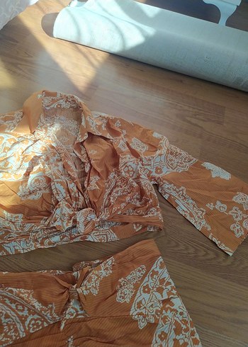 Bohem Uzun Kollu V Yaka Mini Elbise - Görsel 2