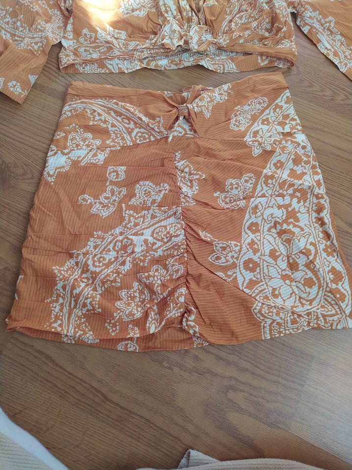 Bohem Uzun Kollu V Yaka Mini Elbise - Görsel 4