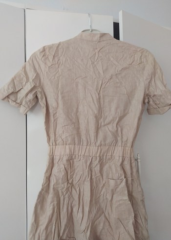 Kemerli Kısa Keten Tulum - Görsel 4