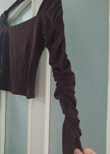 Bordo Uzun Kollu Triko Kadın Bluz - Görsel 3