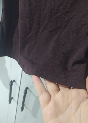 Bordo Uzun Kollu Triko Kadın Bluz - Görsel 5