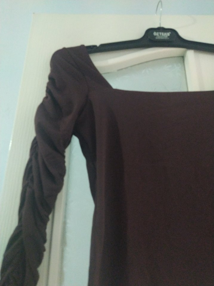 Bordo Uzun Kollu Triko Kadın Bluz - Görsel 4