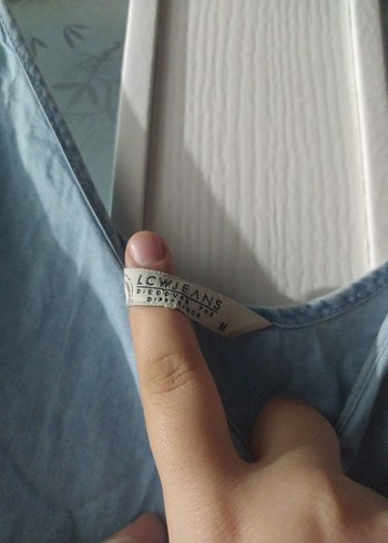 Mavi Askılı Midi Denim Elbise - Görsel 4