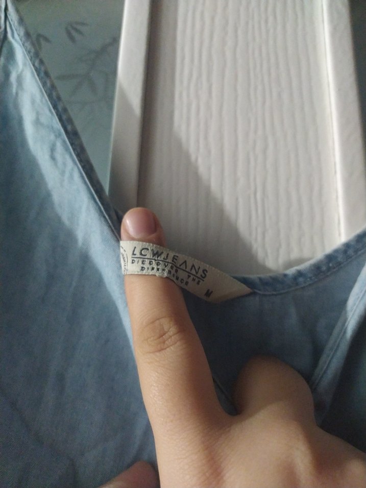 Mavi Askılı Midi Denim Elbise - Görsel 4