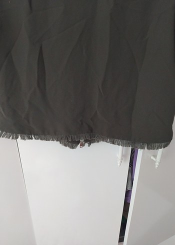 Düğmeli Kısa Kollu Salaş Keten Bluz - Görsel 3