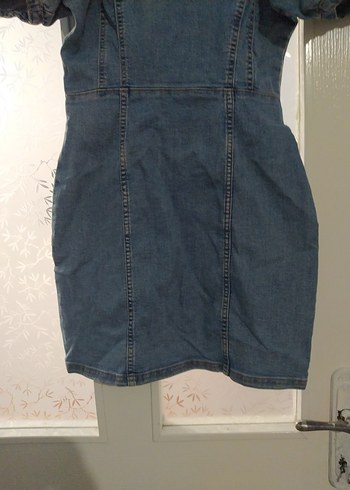 Kadın Lacivert Denim Midi Elbise - Görsel 4