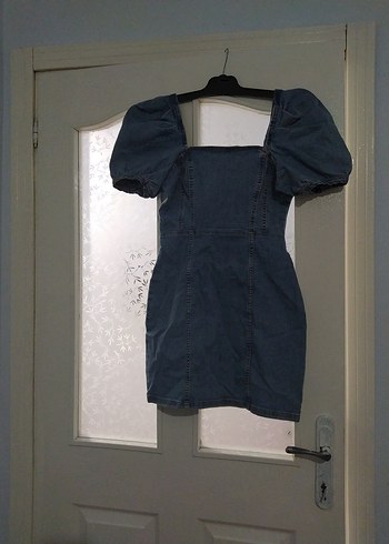 Kadın Lacivert Denim Midi Elbise - Görsel 3