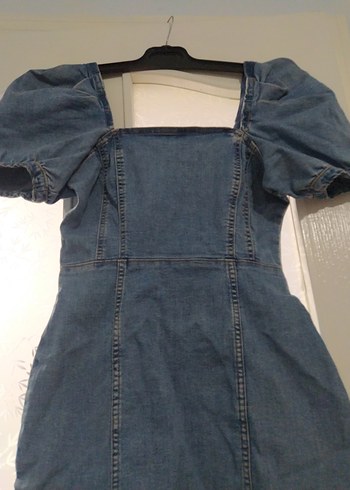 Kadın Lacivert Denim Midi Elbise - Görsel 5