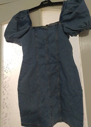 Kadın Lacivert Denim Midi Elbise - Görsel 2