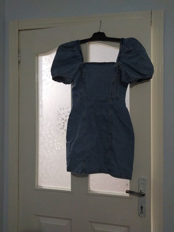 Kadın Lacivert Denim Midi Elbise - Görsel 3