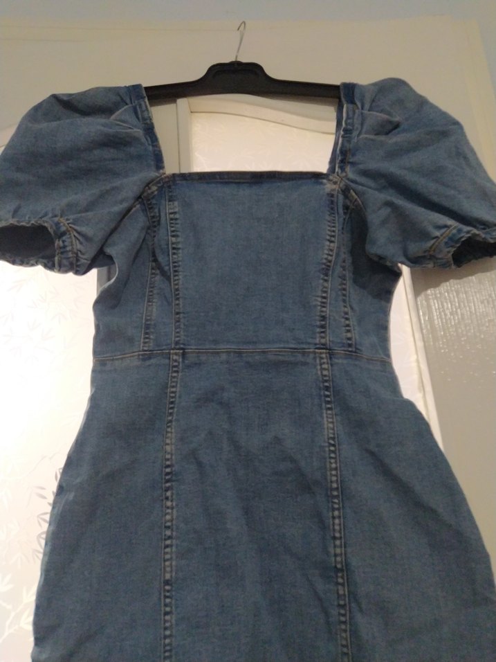 Kadın Lacivert Denim Midi Elbise - Görsel 5