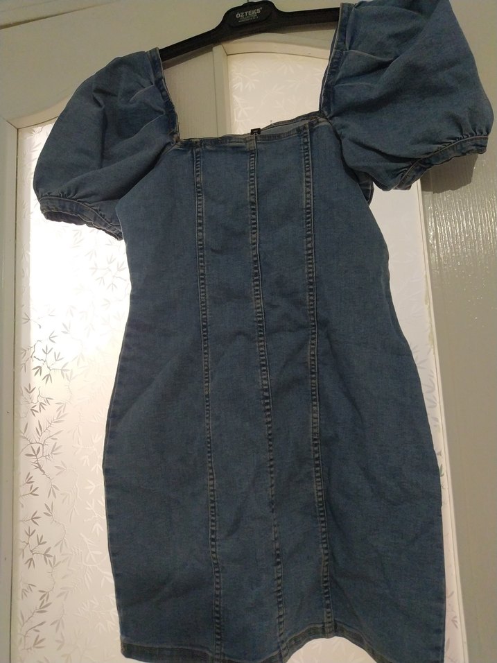 Kadın Lacivert Denim Midi Elbise - Görsel 2