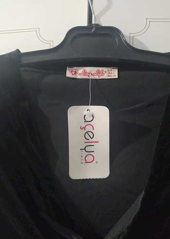 Siyah V Yaka Uzun Kollu Midi Elbise - Görsel 4