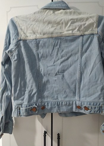 Düğmeli Kadın Mavi Denim Ceket - Görsel 4