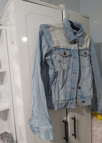 Düğmeli Kadın Mavi Denim Ceket - Görsel 2