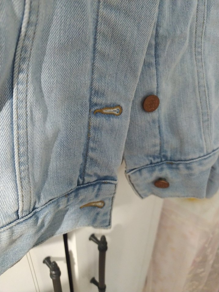 Düğmeli Kadın Mavi Denim Ceket - Görsel 5