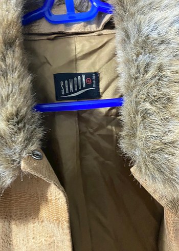 Kürk Detaylı Bej deri Kadın Ceket - Görsel 5