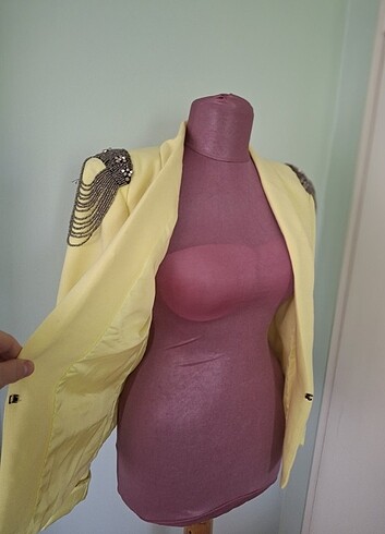 38 Beden 38 beden Sarı blazer ceket