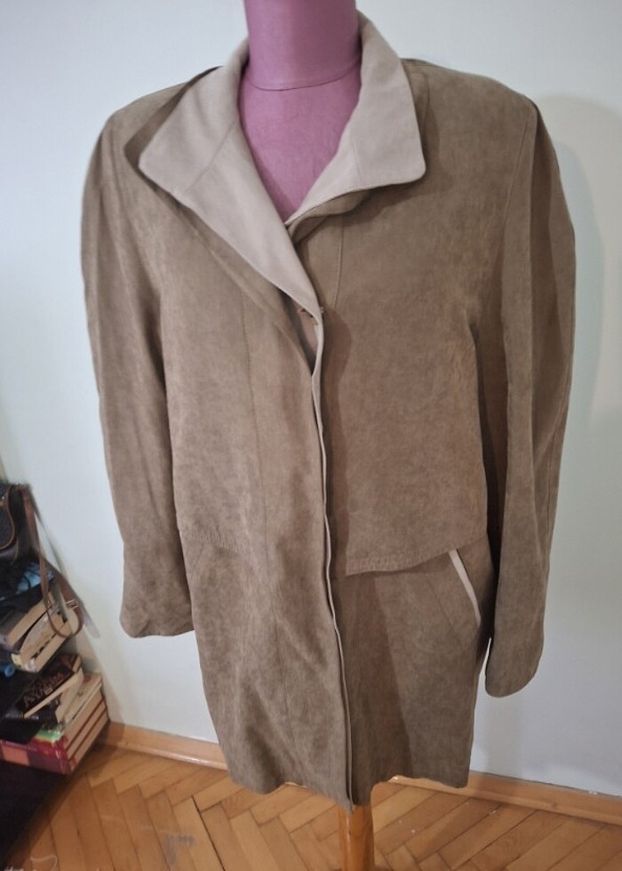 Camel rengi nubuk süet tarzı sıfır ürün  - Görsel 5